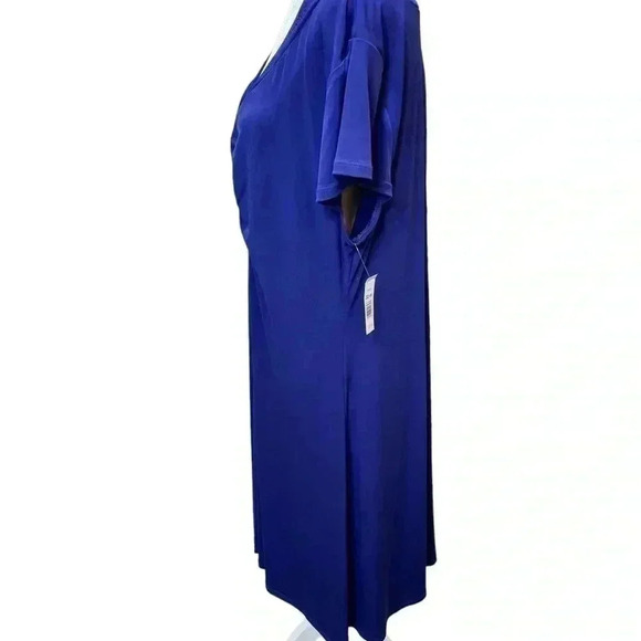 AA Studio Blue V Neck with Blue Rhinestones embellishment MIDI 20W - Picture 4 of 7